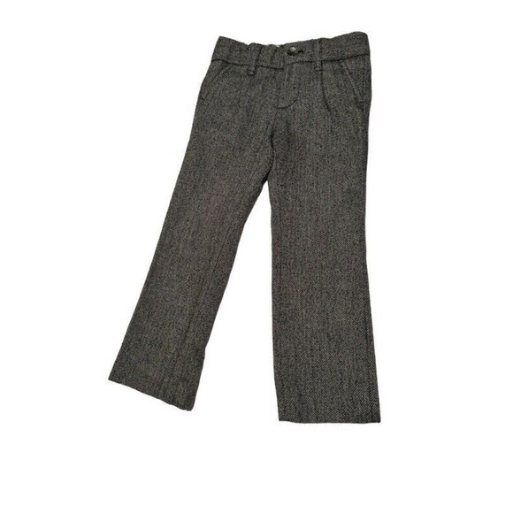 Mexx Boy's Gray  Dress Pants size 4t Wool Blend Brown/tan Checkered Lined - Picture 1 of 6